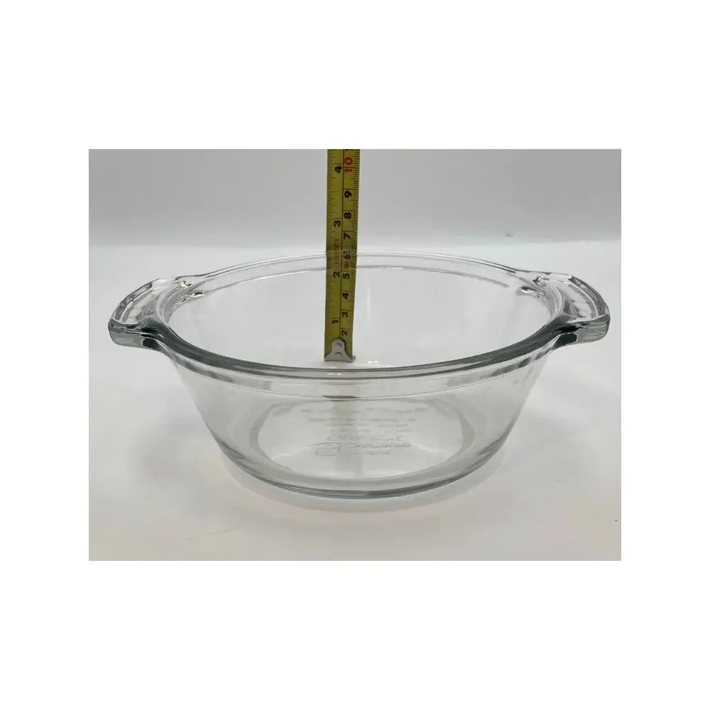 Vintage Anchor Hocking Glass Ovenware 5.75 Inch Clear Casserole Dish with Lid